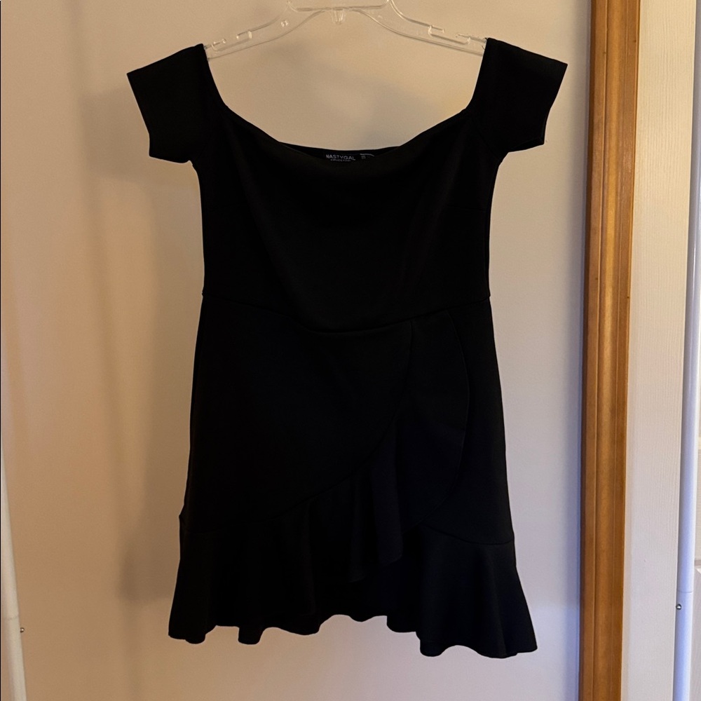 Nasty Gal Black Off-Shoulder Mini Dress